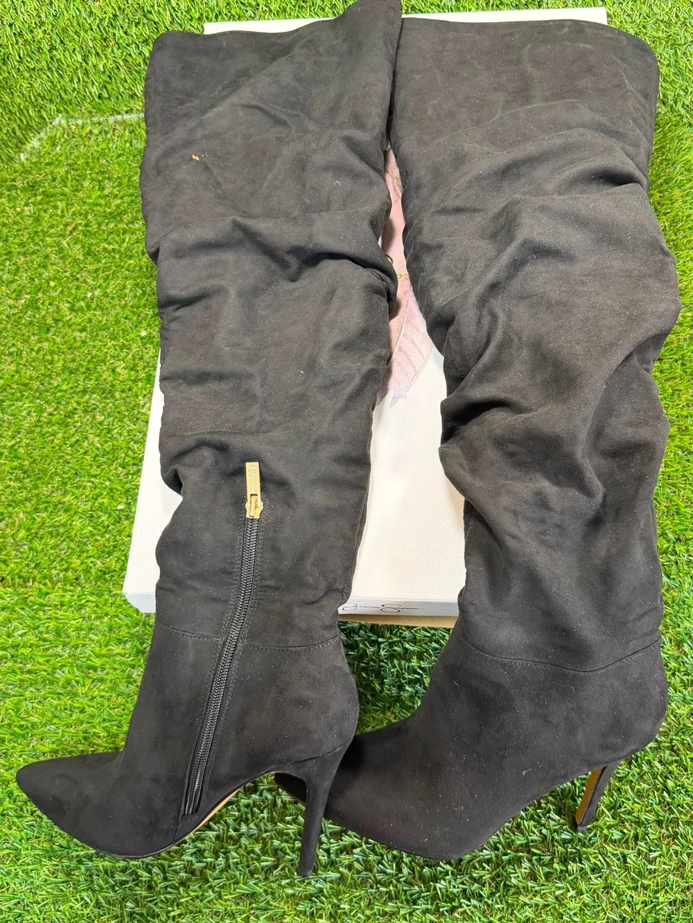 Jessica Simpson Louxie Black Slouch Over The Knee OTK Boots Size 6.5 M Boxed